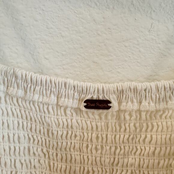 Free People Just Jill White Button Front Maxi Dress Cottage Style Size Small - Picture 6 of 9